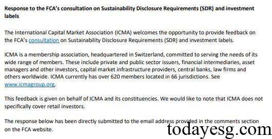 ICMA SDR Opinion