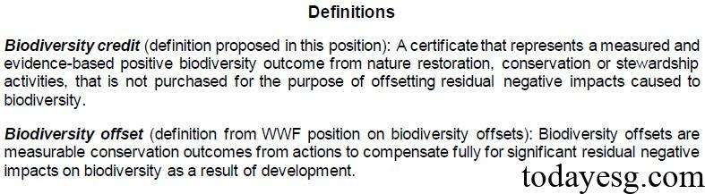 Voluntary Biodiversity Credit Position Paper Biodiversity Definitions