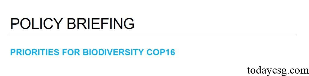 Priorities for COP16 Biodiversity