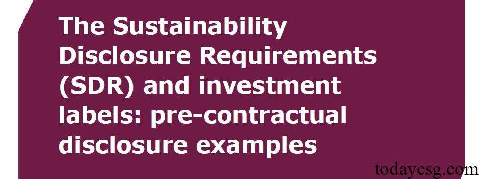 Sustainability Disclosure Requirements and Investment Label Disclosure Examples